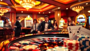 Experience the excitement of IWIN in a luxurious casino setting filled with vibrant games.
