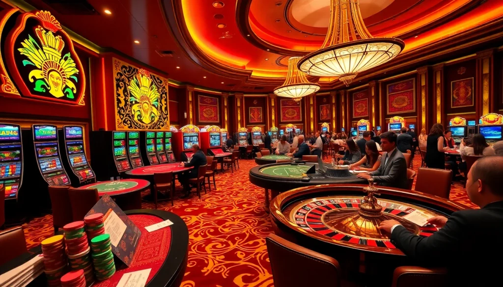 Engaged players at a luxurious casino showcasing games and excitement at https://8kbetal.com/.