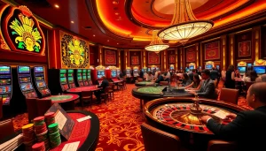 Engaged players at a luxurious casino showcasing games and excitement at https://8kbetal.com/.