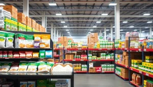 Fornitore di dolcificanti che presenta una gamma di prodotti edulcoranti in un ambiente moderno.