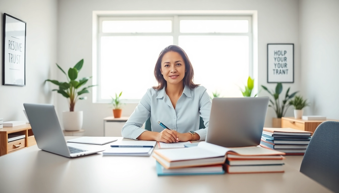 Showcasing a professional workspace for resume writing services near me with a consultant.
