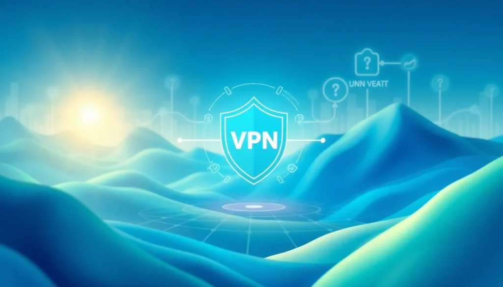Illustration of a VPN shield symbolizing online privacy protection