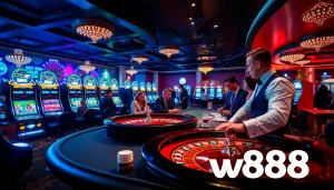 Experience gaming at W88 with thrilling live casino action and vibrant slot machines.