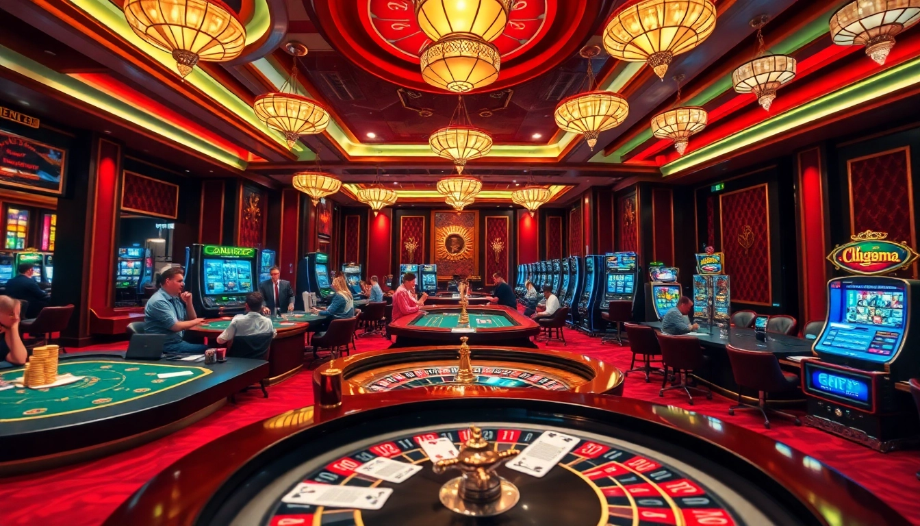 Experience the thrill of vn168 đăng nhập while playing at a glamorous casino table surrounded by excitement.