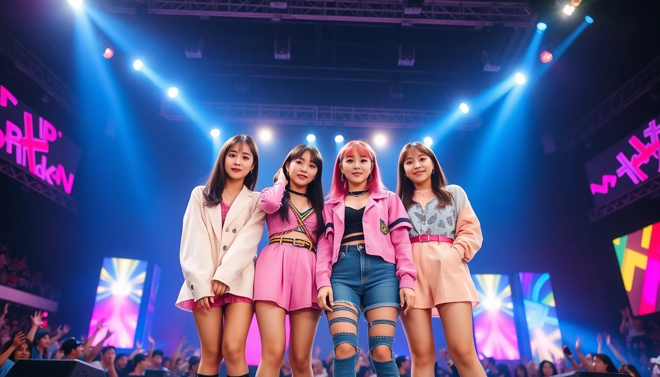 Engaging performance of blackpink members Jisoo, Jennie, Rosé, and Lisa on stage.