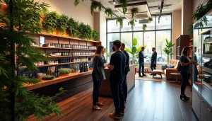 Experience the vibrant atmosphere of an Association cannabis shop Madrid with friendly service and lush decor.