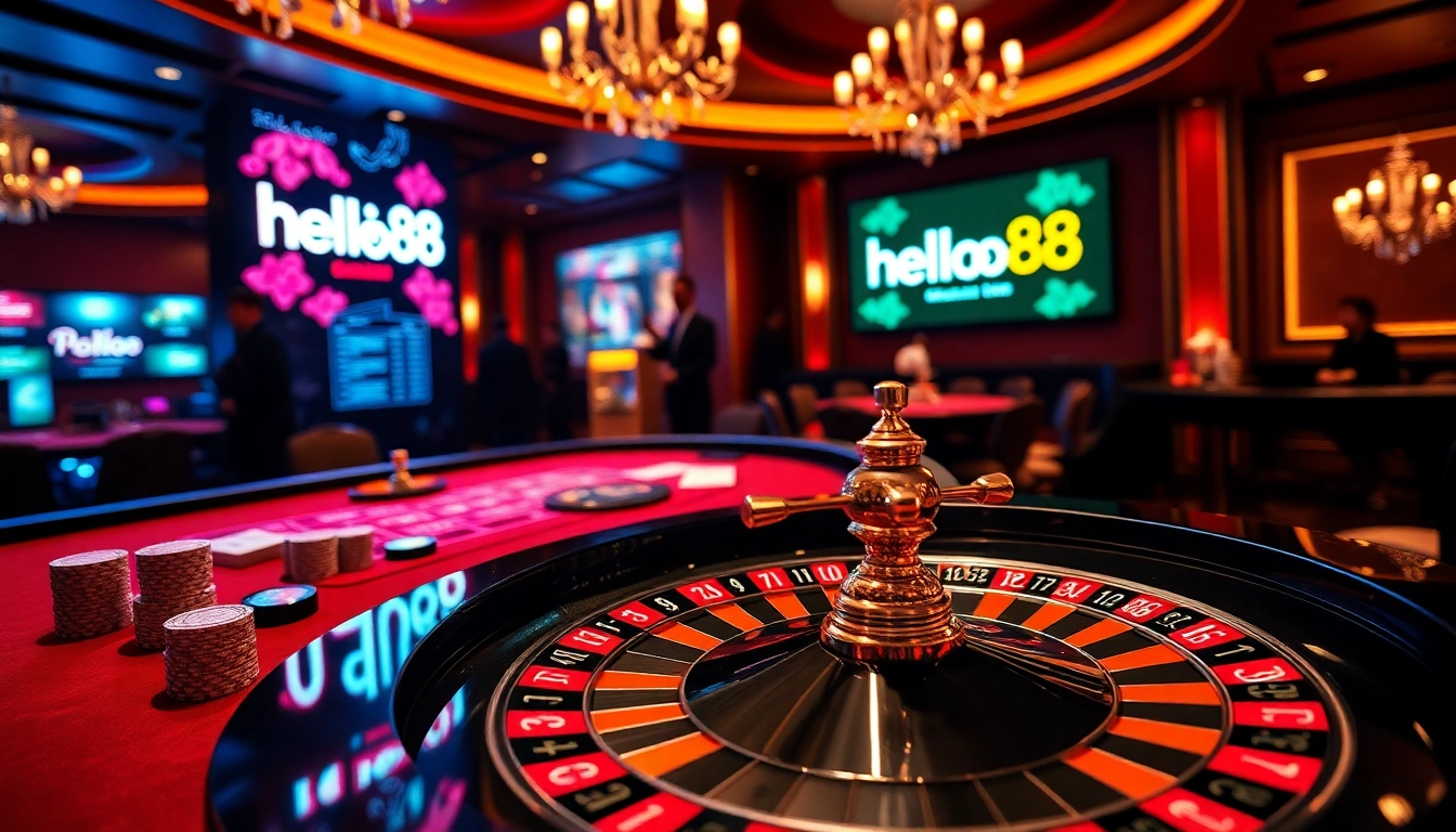 Experience high-stakes excitement with hello88 at a luxurious roulette table.