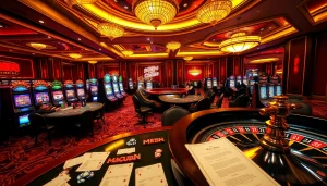 Experience the thrill of MM88 with vibrant casino tables and slot machines.