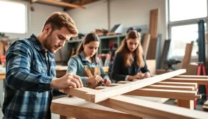 Students at construction trade schools in Texas engaged in hands-on projects, showcasing teamwork and skill.