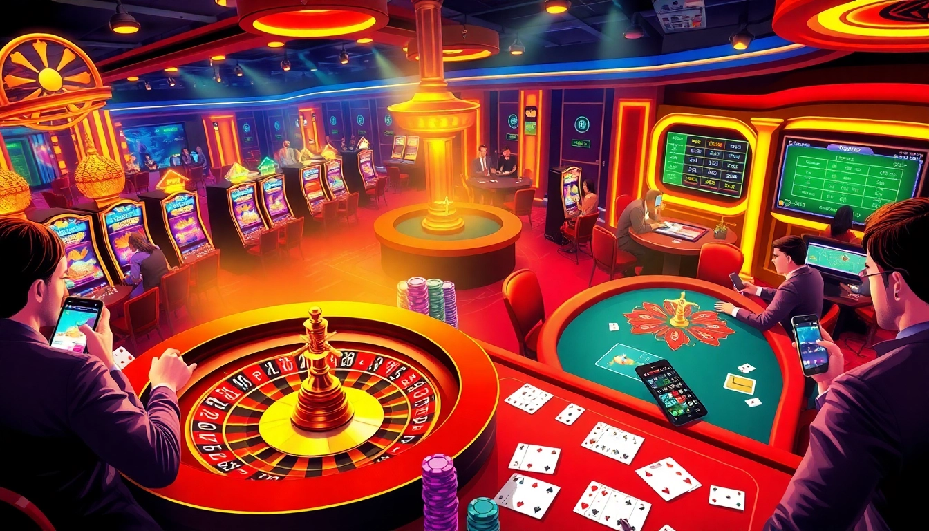 Thrilling moment at i9bet's online casino with players enjoying roulette and poker.