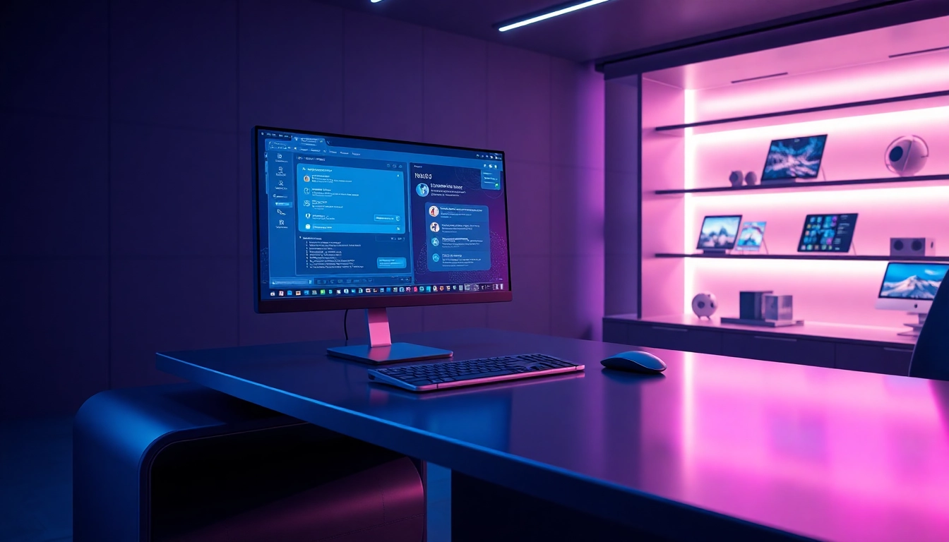 Engaging digital workspace for NSFW AI interactions showcasing high-tech design and innovative interface.