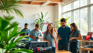Engaged students learning at hawaii trade schools, showcasing diverse trades and bright classroom atmosphere.