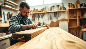 Craftsman engaged in a Carpentry Apprenticeship Near Me, creating detailed wooden furniture.