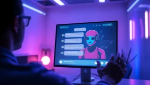 Engaging user interface of an NSFW AI chat platform with captivating avatar interactions.