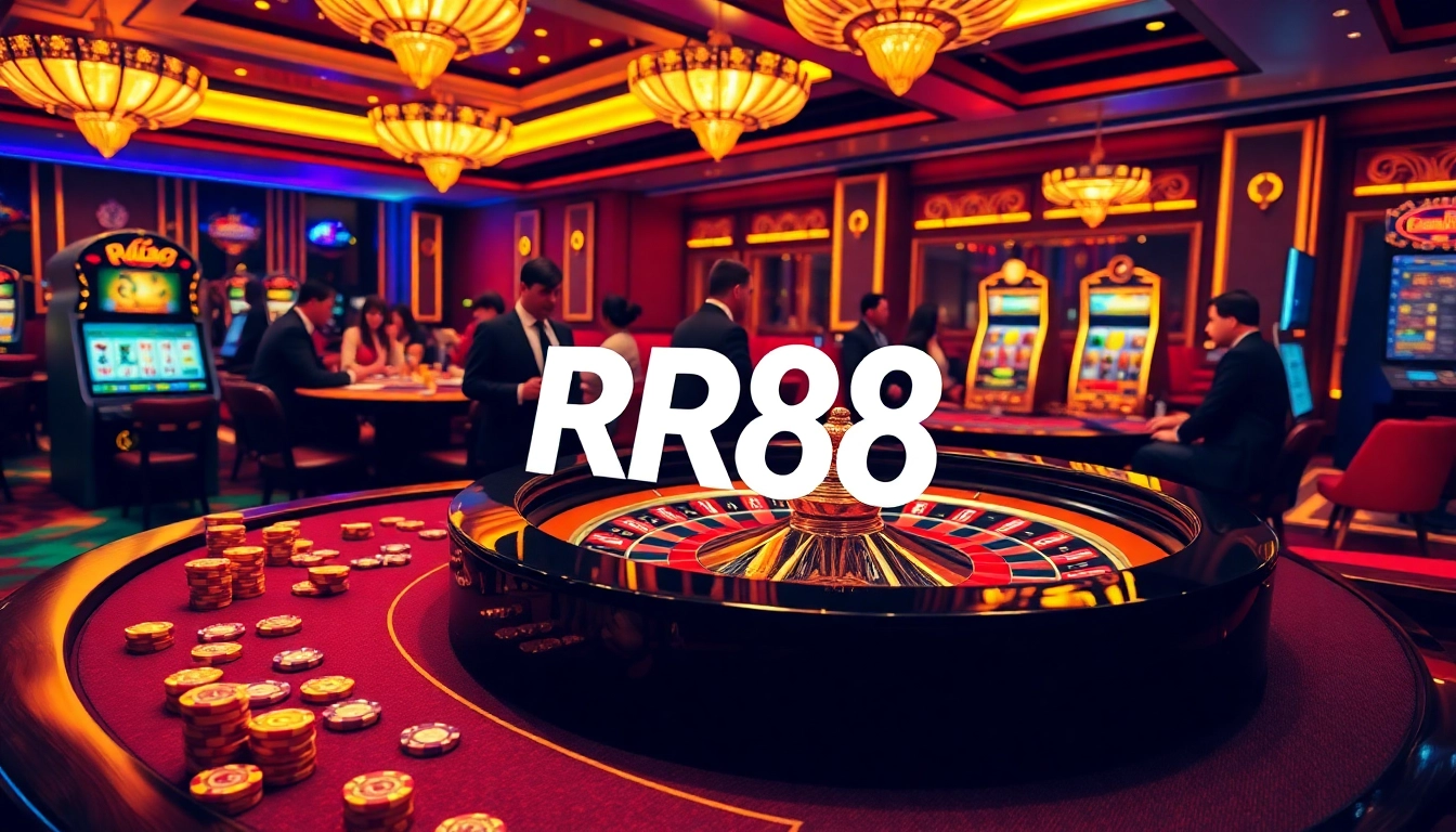 Players enjoying a luxurious RR88 casino experience at the roulette table, showcasing excitement and winnings.
