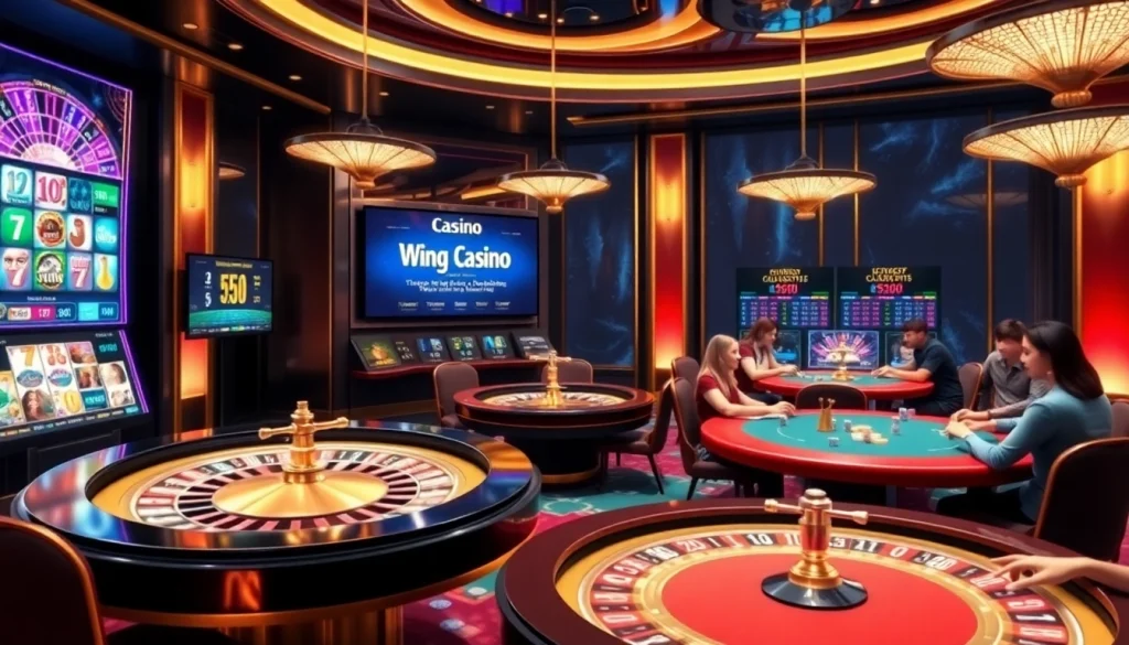 Cổng game Haywin features a luxurious online casino interface showcasing vibrant slot games and roulette.