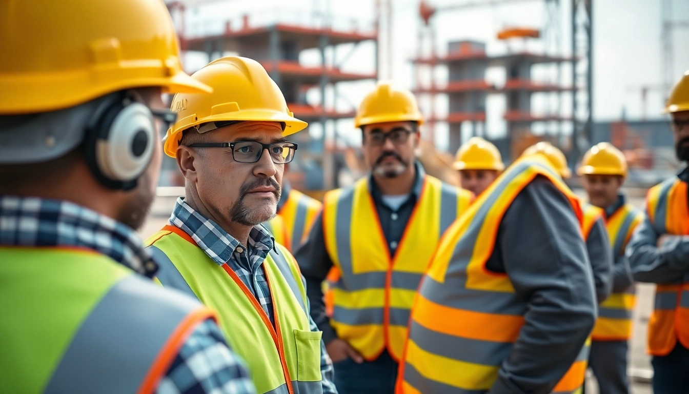 Construction safety training session highlighting workers learning safety protocols and equipment usage.