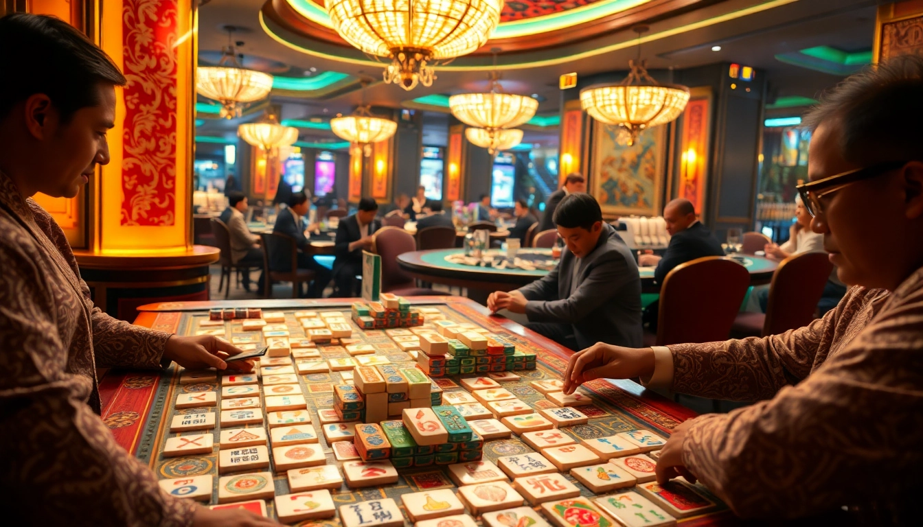 Link mahjong game in action with elegant tiles, chips, and casino ambiance enhancing strategy.