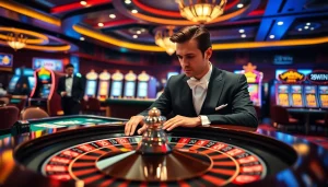 Experience the thrill of 98WIN at a luxurious casino roulette table.