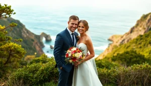 Big Sur wedding photographer captures a romantic couple against the stunning coastal backdrop.