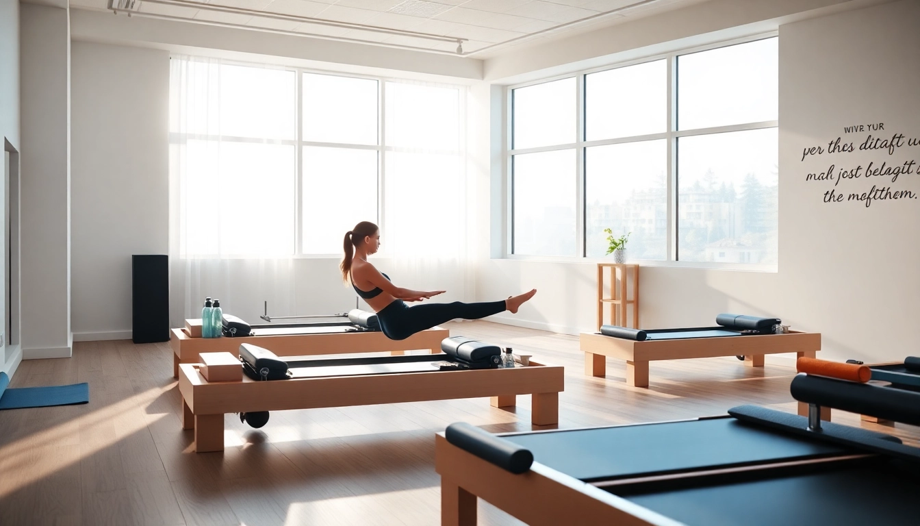 ピラティス おすすめの実践を紹介する、落ち着いた雰囲気の魅力的なピラティススタジオの情景。