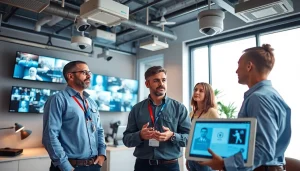 Equipo de seguridad asesorando sobre soluciones de seguridad en la empresa de seguridad D-Tech en Costa Rica.