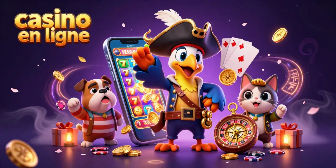 Apprenez à gagner avec des stratégies sur le casino en ligne, illustré par un pirate 3D et des jeux.