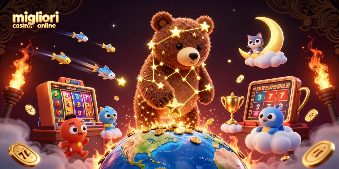 Gioca nei migliori casino online con slot e jackpot in un'illustrazione 3D affascinante.