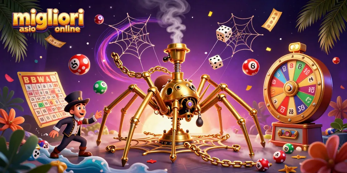 Immagine di una scena dinamica con i migliori casino online e simboli di vincita lussuosi.