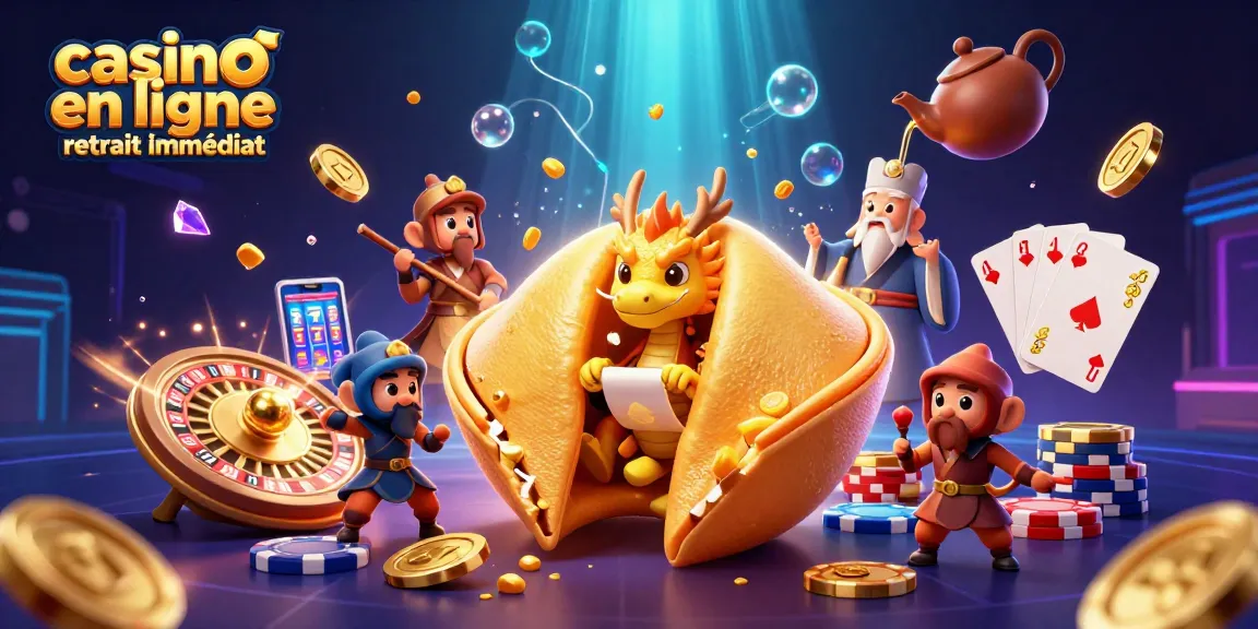 Jouer sur un casino en ligne retrait immédiat avec une illustration captivante d'éléments de jeu dynamiques.