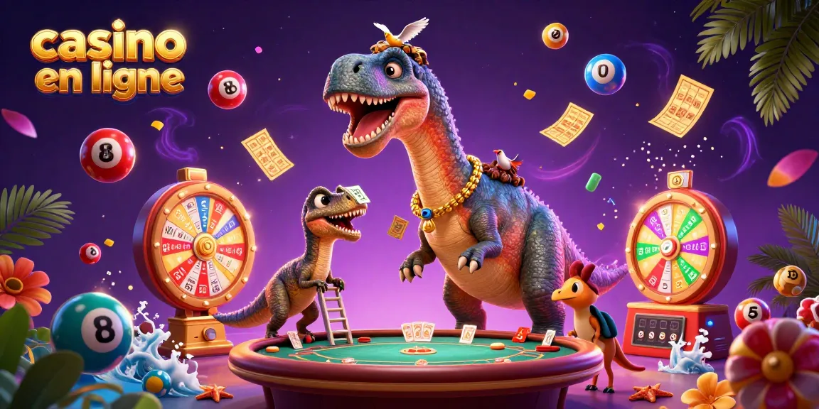 Plongez dans le monde fascinant du casino en ligne avec cette illustration riche en couleurs et en éléments de jeu.