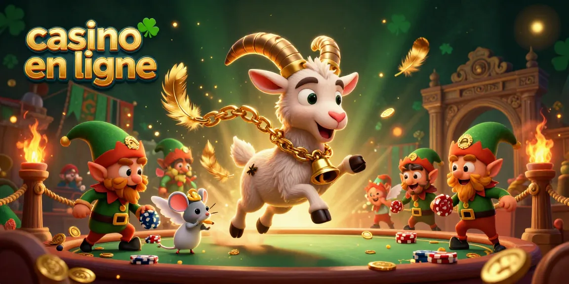 Illustration d'un monde de casino en ligne avec le Krampus et de joyeux personnages