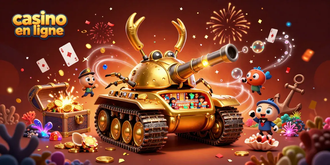 Le casino en ligne offre une expérience immersive avec un tank crabe doré, des confettis et des jeux de cartes flottants.
