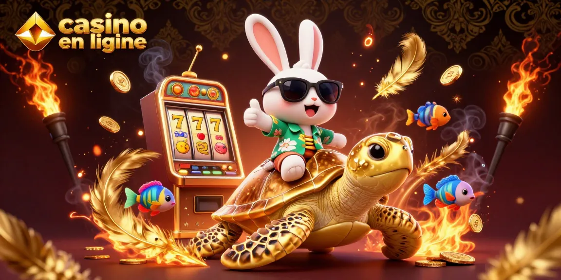 Explorez le monde du casino en ligne avec un lapin chanceux et une tortue dorée.