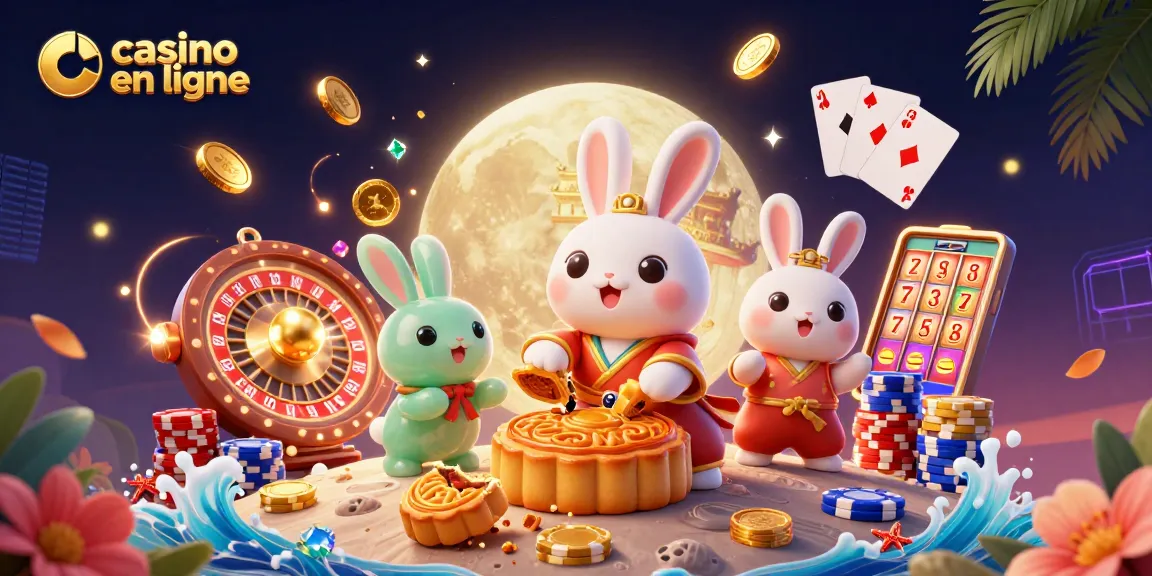 Jouez dans un casino en ligne avec des gains en or et des jetons de poker au clair de lune.