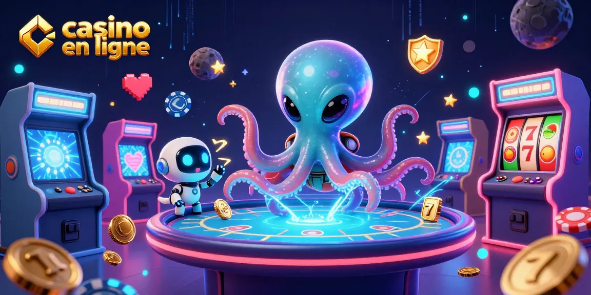 Plongez dans l'univers captivant des jeux de casino en ligne avec un octopus extraterrestre.